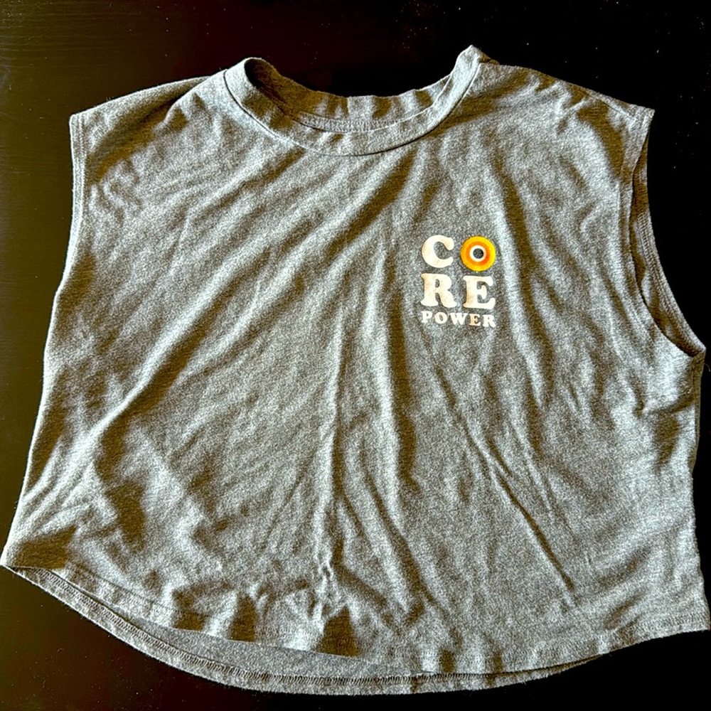 COREPOWER YOGA CROP MUSCLE TEE SMALL